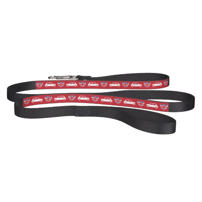 British Mini Cooper Hearts - Red Pet Leash (Full)