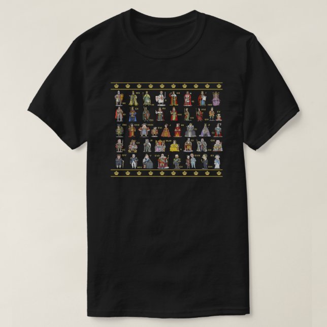 British Monarchs The Complete Set (Alternate versi T-Shirt (Design Front)
