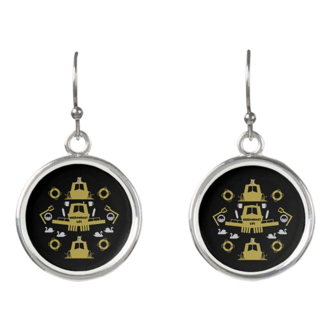 British Narrowboat Gifts Earrings (Front)