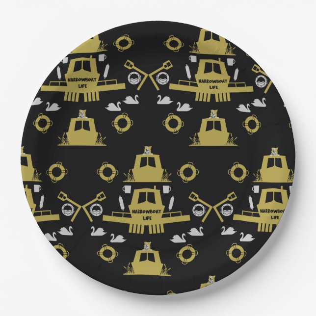 British Narrowboat Gifts Paper Plates (Front)