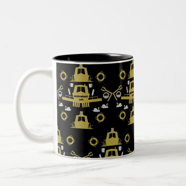 British Narrowboat Gifts Two-Tone Coffee Mug (Left)