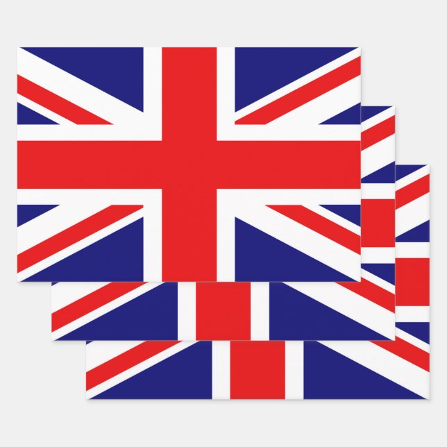 British National Flag - Union Jack  Wrapping Paper Sheets (Set)