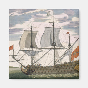 British Navy: a first-rate ship flying the White E Magnet