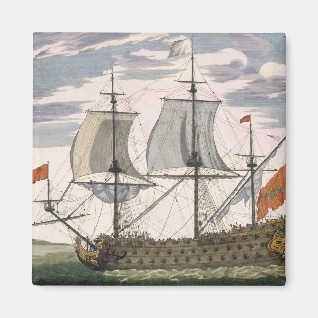 British Navy: a first-rate ship flying the White E Magnet (Front)