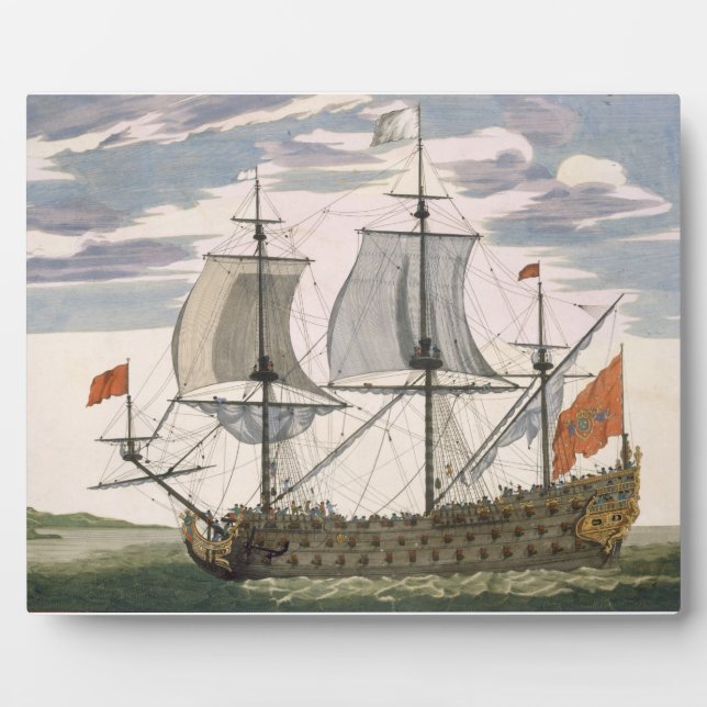 British Navy: a first-rate ship flying the White E Plaque (Front)