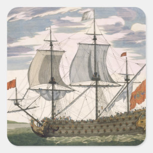 British Navy: a first-rate ship flying the White E Square Sticker
