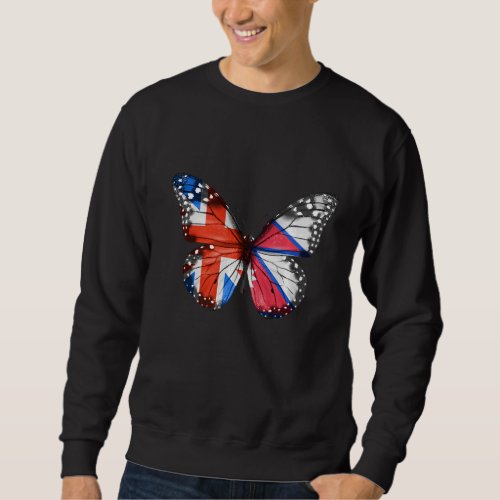 British Nepalese Flag Butterfly Sweatshirt