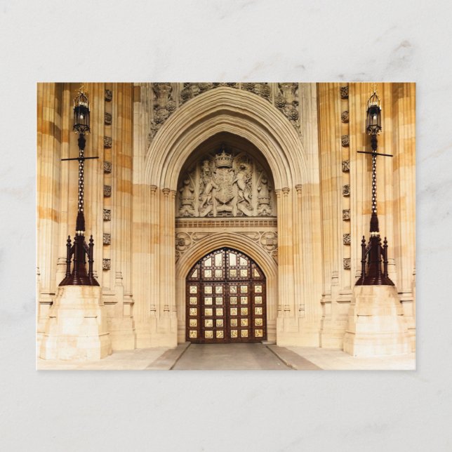 British Parliament Door Architecture Postcard (Front)