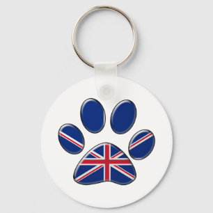 British patriotic cat keychain