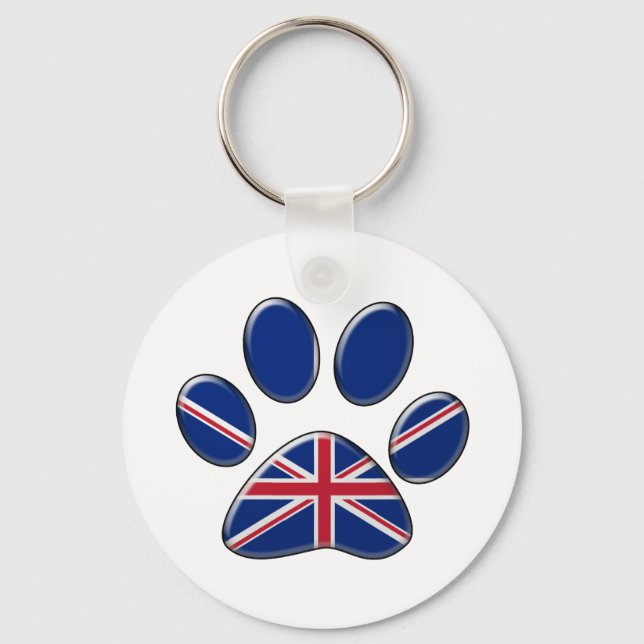 British patriotic cat keychain (Front)