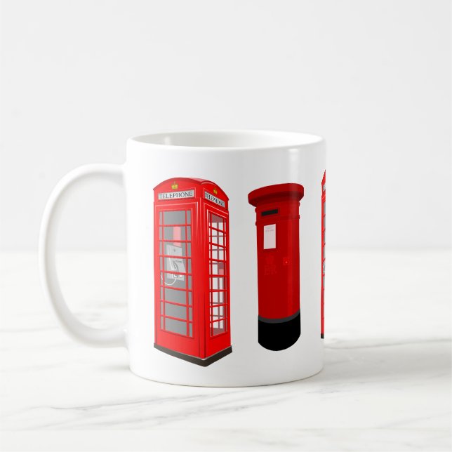 British Phone Booth & Post Box Mug (Left)