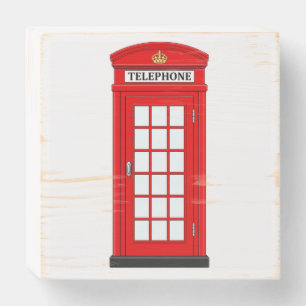 British Phone Booth Wood Wall Decor Wooden Box Sign
