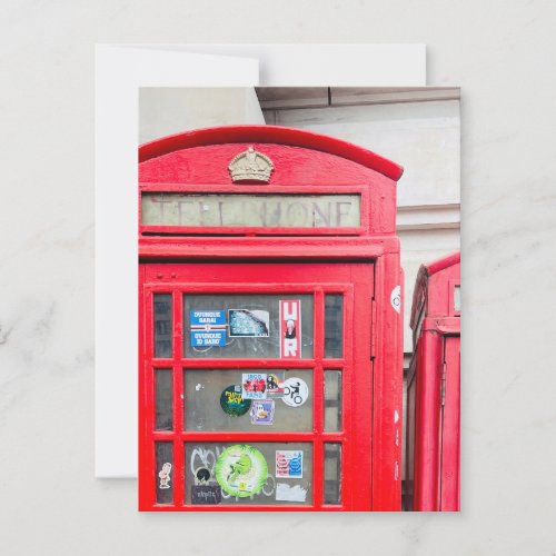 British Phone Box Postcard London England  Postca Postcard