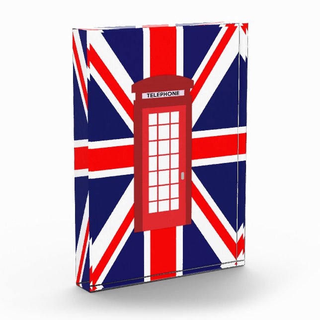 British phone box Union Jack flag Acrylic Award (Left)