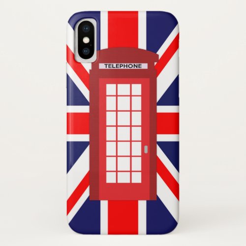 British phone box Union Jack flag iPhone X Case