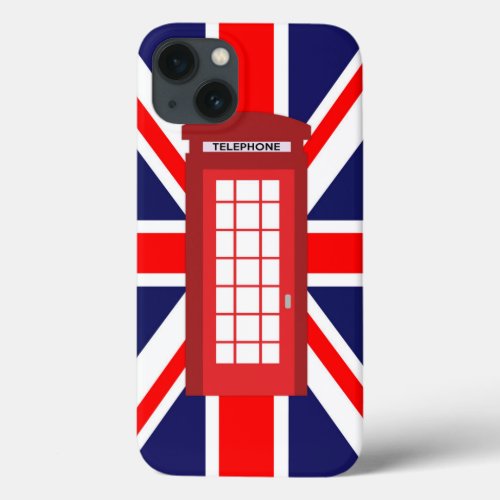 British phone box Union Jack flag iPhone 13 Case