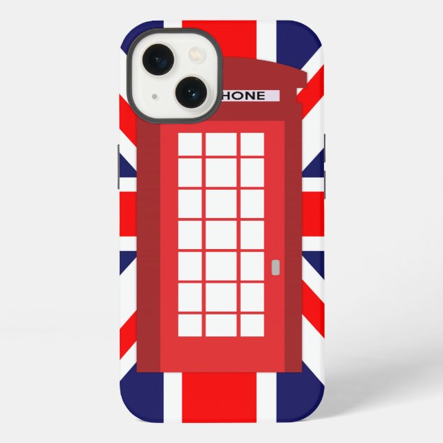 British phone box Union Jack flag Iphone Case (Back)