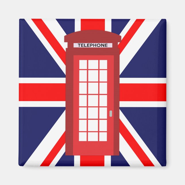 British phone box Union Jack flag Magnet (Front)