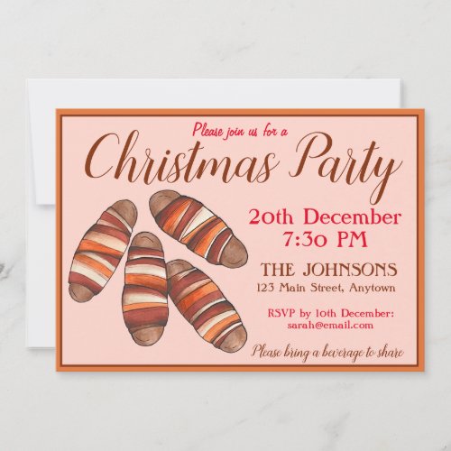 British Pigs in Blankets Christmas Party Do Invitation