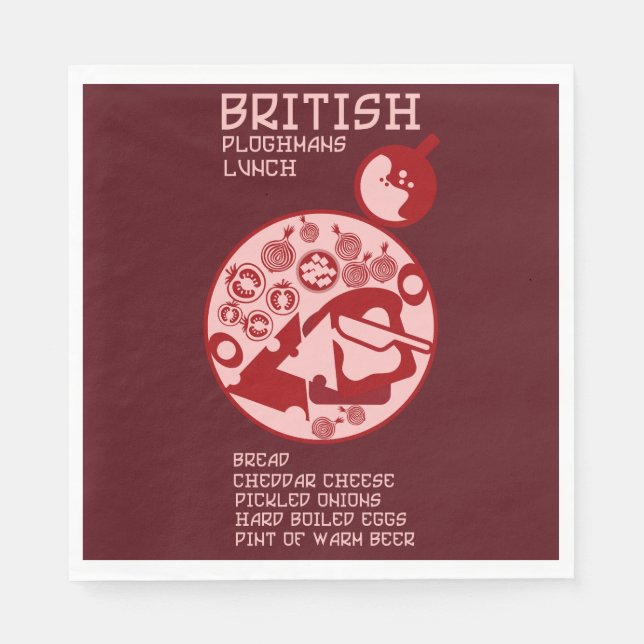 British Ploughman lunch Napkins (Front)