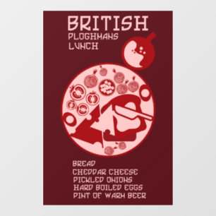 British Ploughman lunch Window Cling