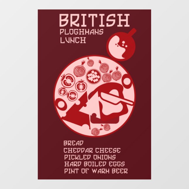 British Ploughman lunch Window Cling (Sheet)
