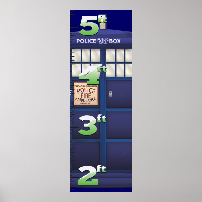 British Police Box Growth Chart. Poster (Front)