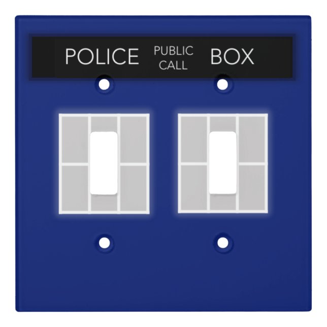 British Police Box Light Switch (Double) (Front)