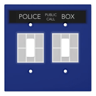 British Police Box Light Switch (Double) Cover