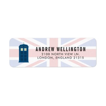 British Police Call Box UK Flag | Return Address Label British Police Call Box UK Flag | Return Address Label