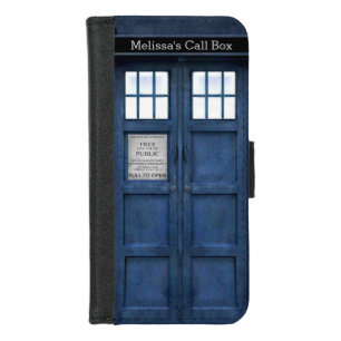 British Police Phone Call Box - Retro 1960s Style iPhone 8/7 Wallet Case