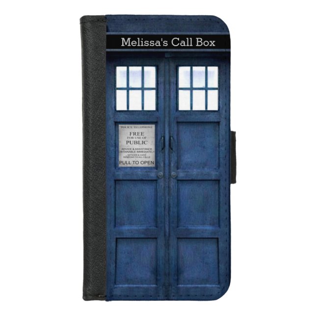 British Police Phone Call Box - Retro 1960s Style iPhone Wallet Case (Front)