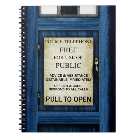 British Police Public Call Box Sign Notebook 2