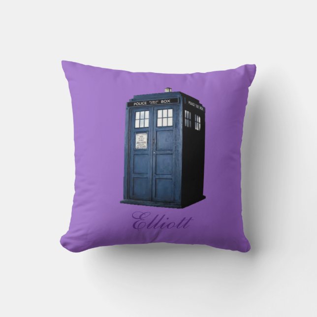 BRITISH POLICE TELEPHONE BOX PILLOW (Front)
