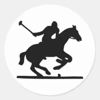 British Polo Sport Horse Player Silhouette Ponies Classic Round