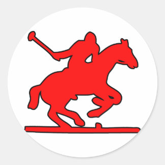 British Polo Sport Horse Player Silhouette Ponies Classic Round Sticker