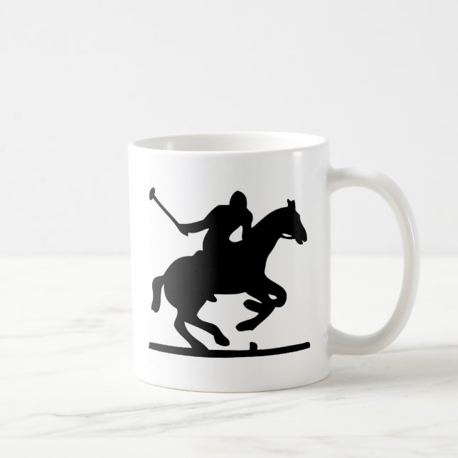 British Polo Sport Horse Player Silhouette Ponies Coffee Mug (Right)