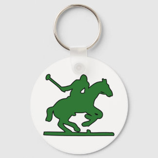 British Polo Sport Horse Player Silhouette Ponies Keychain