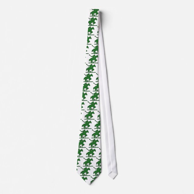 British Polo Sport Horse Player Silhouette Ponies Tie (Front)