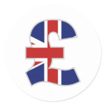 British Pound Classic Round Sticker