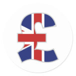 British Pound Classic Round Sticker