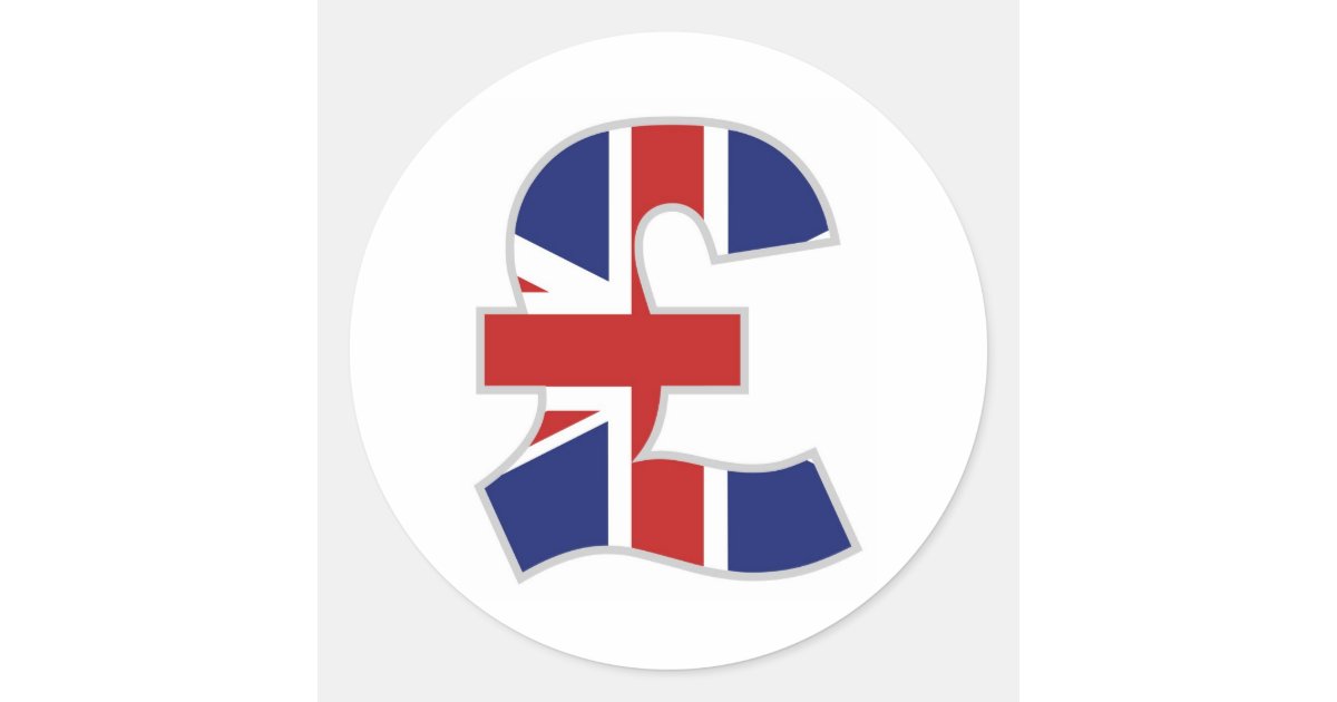 Pound Sign Sticker British Pound Classic Round Sticker | Zazzle