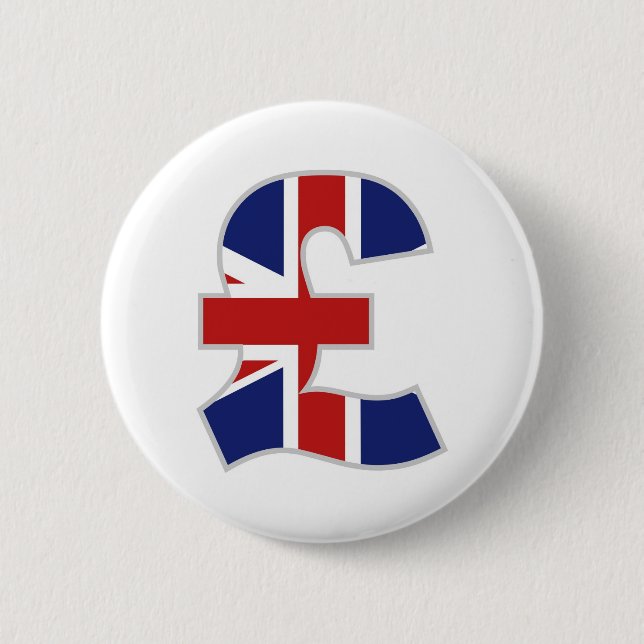 British Pound Pinback Button (Front)