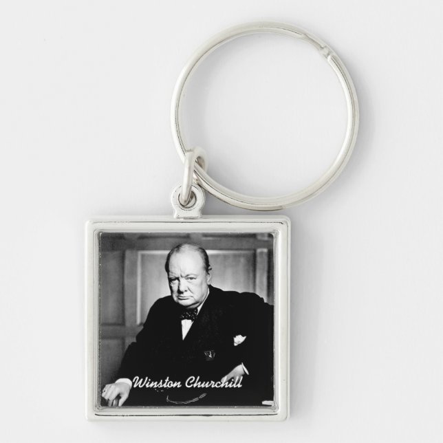 British Prime Minister Sir Winston Churchill Keychain (Front)