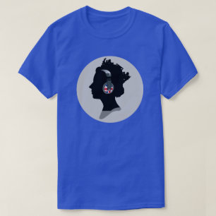 BRITISH QUEEN WITH HEADPHONES DESIGN T-Shirt