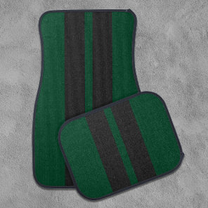 British Racing Green Racing Stripes 🏎️ Car Floor Mat
