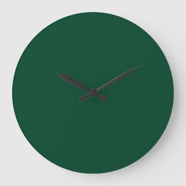 British Racing Green Solid Color Large Clock (Front)