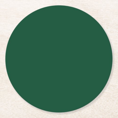 British Racing Green Solid Color Round Paper Coaster