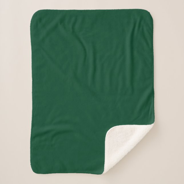 British racing green  (solid color)  sherpa blanket (Front)