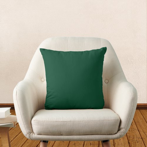 British Racing Green Solid Color Throw Pillow